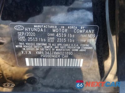 Zdjęcie 12 z 12 samochodu: 2021 HYUNDAI SONATA HYBRID SEL VIN:KMHL34JJXMA021890 - miniatura