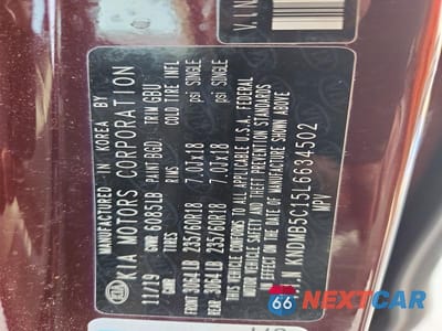 Zdjęcie 13 z 13 samochodu: 2020 KIA SEDONA EX VIN:KNDMB5C15L6634502 - miniatura