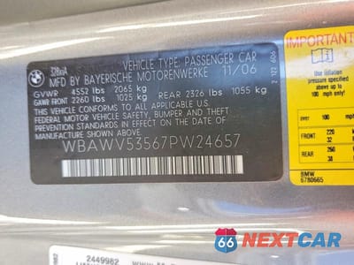 Zdjęcie 12 z 12 samochodu: 2007 BMW 328 XI SULEV VIN:WBAWV53567PW24657 - miniatura