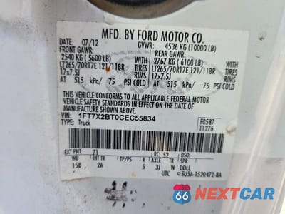 Zdjęcie 13 z 13 samochodu: 2012 FORD F250 SUPER DUTY VIN:1FT7X2BT0CEC55834 - miniatura