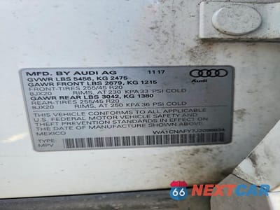 Zdjęcie 13 z 13 samochodu: 2018 AUDI Q5 PRESTIGE VIN:WA1CNAFY7J2098834 - miniatura