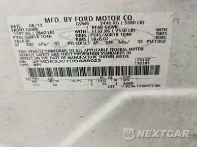 Zdjęcie 14 z 14 samochodu: 2013 FORD EDGE SEL VIN:2FMDK3JC7DBA89023 - miniatura