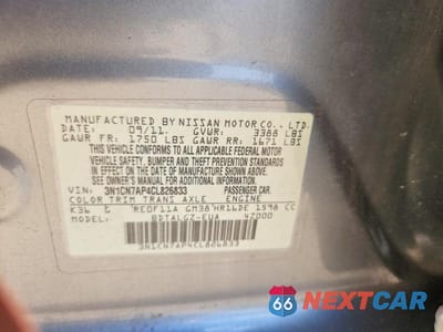 Zdjęcie 13 z 13 samochodu: 2012 NISSAN VERSA 1.6 S VIN:3N1CN7AP4CL826833 - miniatura