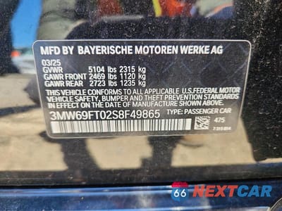 Zdjęcie 12 z 12 samochodu: 2025 BMW M340XI VIN:3MW69FT02S8F49865 - miniatura