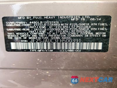 Zdjęcie 14 z 14 samochodu: 2015 SUBARU FORESTER 2.5I TOURING VIN:JF2SJAUC3FH500391 - miniatura