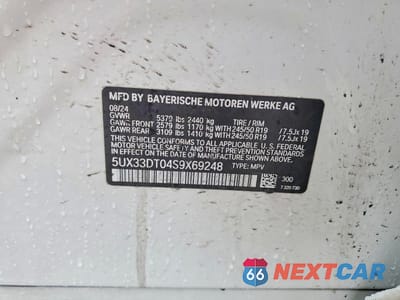 Zdjęcie 13 z 13 samochodu: 2025 BMW X4 XDRIVE30I VIN:5UX33DT04S9X69248 - miniatura