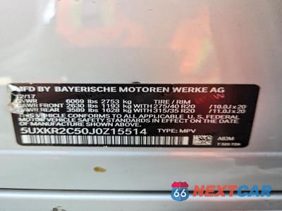Zdjęcie 13 z 13 samochodu: 2018 BMW X5 SDRIVE35I VIN:5UXKR2C50J0Z15514 - miniatura