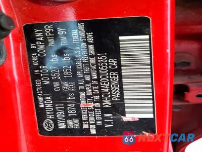 Zdjęcie 12 z 12 samochodu: 2012 HYUNDAI ACCENT GLS VIN:KMHCU4AE0CU055351 - miniatura
