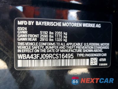 Zdjęcie 12 z 12 samochodu: 2024 BMW 530 I VIN:WBA43FJ09RCS16495 - miniatura