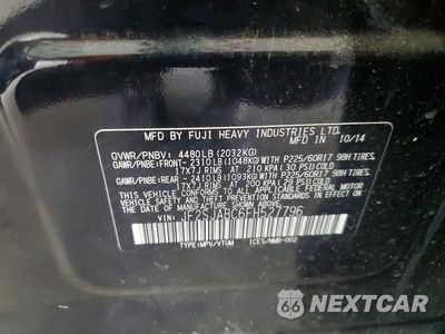 Zdjęcie 14 z 14 samochodu: 2015 SUBARU FORESTER 2.5I VIN:JF2SJABC6FH527796 - miniatura