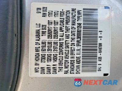 Zdjęcie 14 z 14 samochodu: 2009 HONDA ODYSSEY TOURING VIN:5FNRL38999B012648 - miniatura
