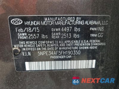 Zdjęcie 12 z 12 samochodu: 2015 HYUNDAI SONATA SPORT VIN:5NPE34AF5FH190350 - miniatura