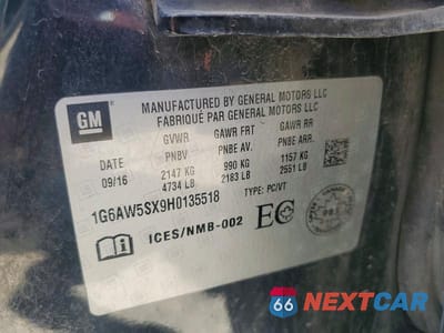 Zdjęcie 12 z 12 samochodu: 2017 CADILLAC CTS VIN:1G6AW5SX9H0135518 - miniatura