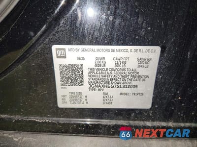 Zdjęcie 13 z 13 samochodu: 2025 CHEVROLET EQUINOX LT VIN:3GNAXHEG7SL312009 - miniatura