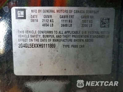 Zdjęcie 12 z 12 samochodu: 2017 BUICK REGAL SPORT TOURING VIN:2G4GL5EXXH9111869 - miniatura