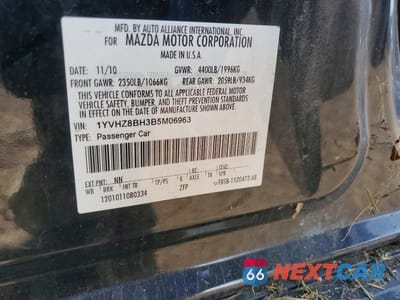 Zdjęcie 12 z 12 samochodu: 2011 MAZDA MAZDA6 VIN:1YVHZ8BH3B5M06963 - miniatura