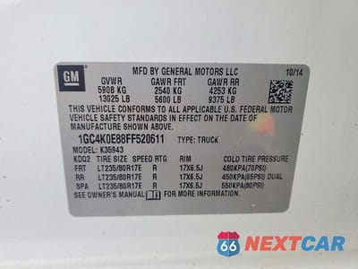 Zdjęcie 13 z 13 samochodu: 2015 CHEVROLET SILVERADO K3500 LTZ VIN:1GC4K0E88FF520611 - miniatura