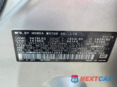 Zdjęcie 12 z 12 samochodu: 2016 HONDA FIT EX VIN:JHMGK5H76GX013942 - miniatura