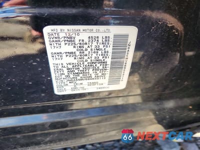 Zdjęcie 13 z 13 samochodu: 2011 NISSAN ROGUE S VIN:JN8AS5MV6BW669119 - miniatura