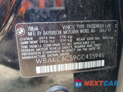 Zdjęcie 12 z 12 samochodu: 2012 BMW 750 LXI VIN:WBAKC8C59CC435945 - miniatura