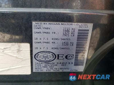 Zdjęcie 12 z 12 samochodu: 2013 INFINITI JX35 BASE VIN:5N1AL0MMXDC340233 - miniatura