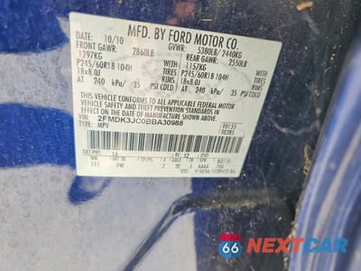 Zdjęcie 13 z 13 samochodu: 2011 FORD EDGE SEL VIN:2FMDK3JC0BBA30988 - miniatura