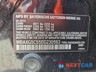 Zdjęcie 13 z 13 samochodu: 2013 BMW 528 I VIN:WBAXG5C55DD230563 - miniatura