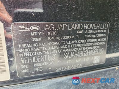 Zdjęcie 12 z 12 samochodu: 2017 JAGUAR XE VIN:SAJAR4BG2HA969169 - miniatura