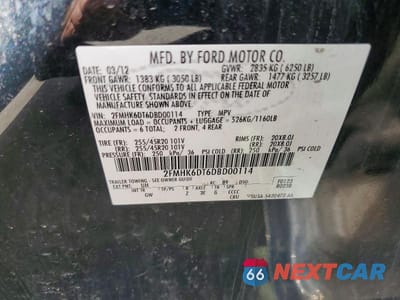 Zdjęcie 13 z 13 samochodu: 2013 FORD FLEX LIMITED VIN:2FMHK6DT6DBD00114 - miniatura