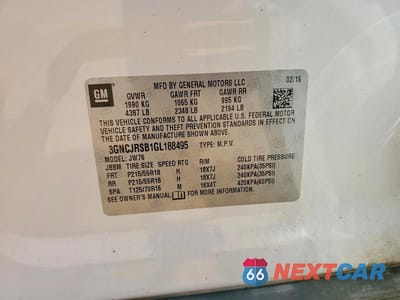 Zdjęcie 13 z 13 samochodu: 2016 CHEVROLET TRAX LTZ VIN:3GNCJRSB1GL188495 - miniatura