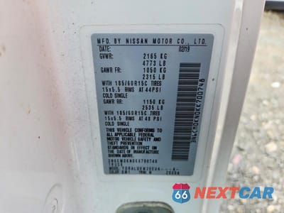 Zdjęcie 12 z 12 samochodu: 2019 NISSAN NV200 S VIN:3N6CM0KN0KK700748 - miniatura