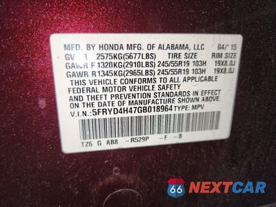Zdjęcie 14 z 14 samochodu: 2016 ACURA MDX TECHNOLOGY VIN:5FRYD4H47GB018964 - miniatura