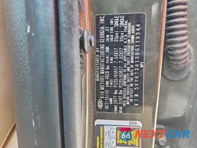 Zdjęcie 13 z 13 samochodu: 2011 KIA SORENTO LX VIN:5XYKT3A13BG119344 - miniatura
