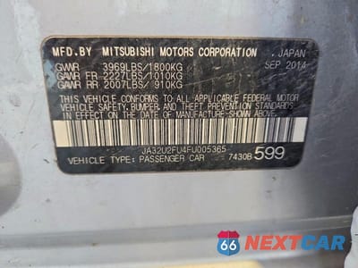 Zdjęcie 12 z 12 samochodu: 2015 MITSUBISHI LANCER ES VIN:JA32U2FU4FU005365 - miniatura