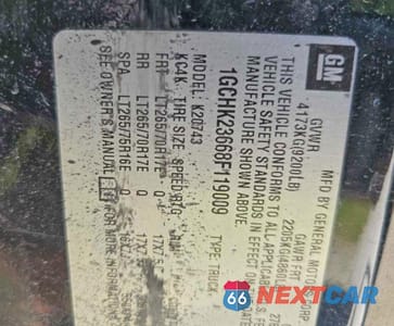 Zdjęcie 10 z 11 samochodu: 2008 CHEVROLET SILVERADO K2500 HEAVY DUTY VIN:1GCHK23668F119009 - miniatura