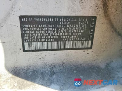 Zdjęcie 13 z 13 samochodu: 2018 VOLKSWAGEN GTI S VIN:3VW447AU2JM275848 - miniatura