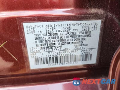 Zdjęcie 12 z 12 samochodu: 2025 NISSAN SENTRA SV VIN:3N1AB8CV8SY234273 - miniatura