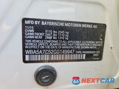 Zdjęcie 12 z 12 samochodu: 2016 BMW 528 XI VIN:WBA5A7C52GG149947 - miniatura