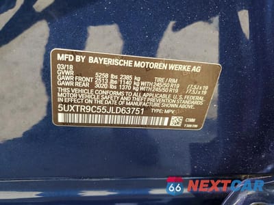 Zdjęcie 14 z 14 samochodu: 2018 BMW X3 XDRIVE30I VIN:5UXTR9C55JLD63751 - miniatura