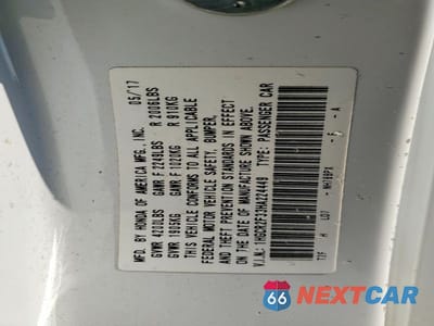 Zdjęcie 12 z 12 samochodu: 2017 HONDA ACCORD LX VIN:1HGCR2F33HA224449 - miniatura
