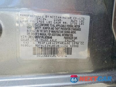 Zdjęcie 12 z 12 samochodu: 2024 NISSAN VERSA S VIN:3N1CN8DV1RL929846 - miniatura