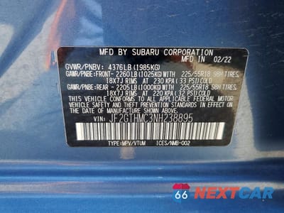 Zdjęcie 13 z 13 samochodu: 2022 SUBARU CROSSTREK LIMITED VIN:JF2GTHMC3NH238895 - miniatura
