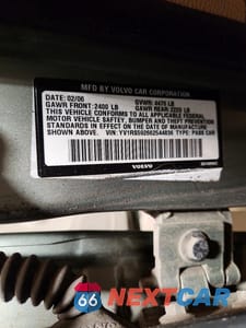 Zdjęcie 13 z 13 samochodu: 2006 VOLVO S60 2.5T VIN:YV1RS592662544836 - miniatura