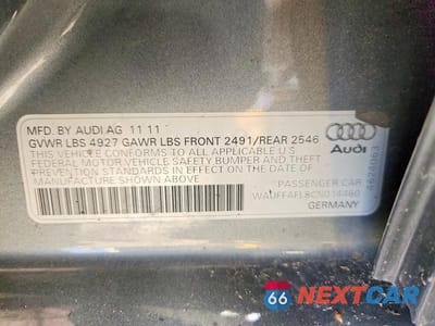 Zdjęcie 12 z 12 samochodu: 2012 AUDI A4 PREMIUM PLUS VIN:WAUFFAFL8CN014460 - miniatura