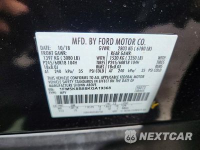 Zdjęcie 13 z 13 samochodu: 2019 FORD EXPLORER VIN:1FM5K8B88KGA19368 - miniatura