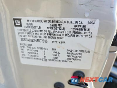 Zdjęcie 13 z 13 samochodu: 2004 BUICK RENDEZVOUS CX VIN:3G5DA03EX4S597816 - miniatura