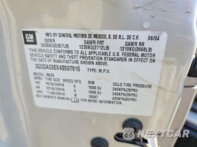 Zdjęcie 13 z 13 samochodu: 2004 BUICK RENDEZVOUS CX VIN:3G5DA03EX4S597816 - miniatura