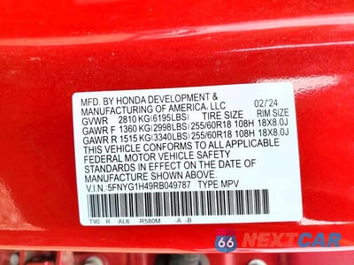 Zdjęcie 13 z 13 samochodu: 2024 HONDA PILOT EXL VIN:5FNYG1H49RB049787 - miniatura