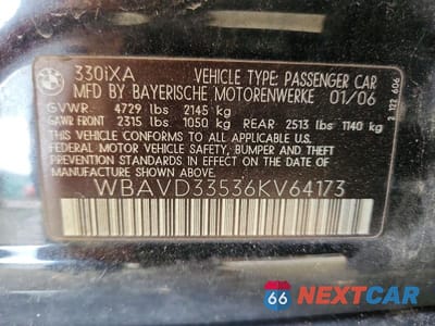 Zdjęcie 12 z 12 samochodu: 2006 BMW 330 VIN:WBAVD33536KV64173 - miniatura