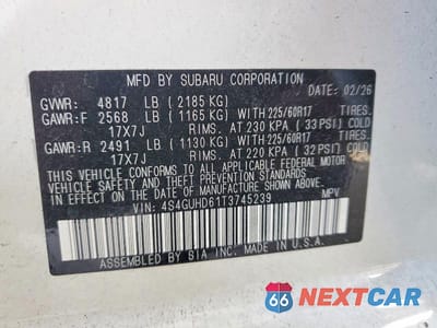 Zdjęcie 12 z 12 samochodu: 2026 SUBARU CROSSTREK PREMIUM VIN:4S4GUHD61T3745239 - miniatura